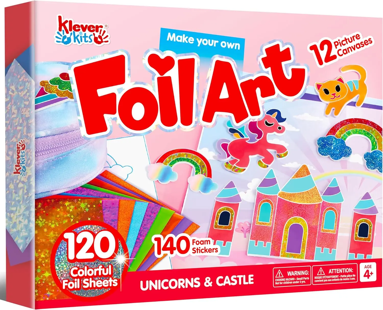 Kits Foil Art Kit for Kids - Crafts, Arts & Crafts Supplies, Mess Free Coloring, Foil Foam Stickers, Creative Travel Toys, Birthday Gifts for Boys & Girls Kids Outdoor Play teen girl gifts