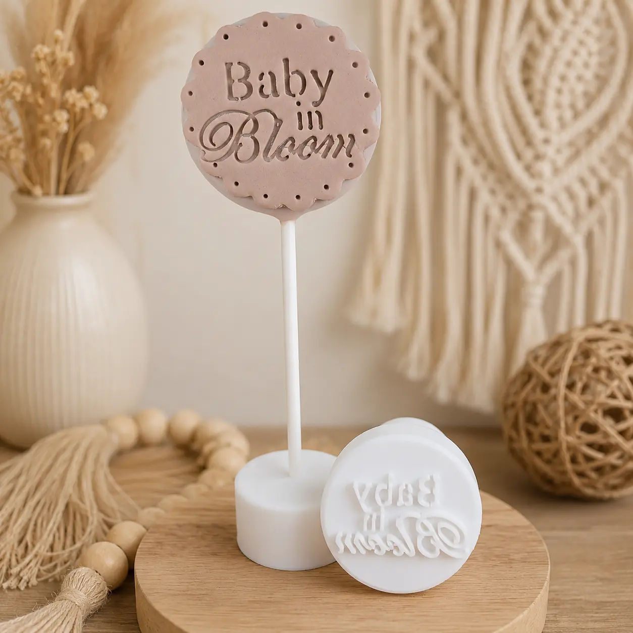 Baby in Bloom Embossing Stamp | Cake Pop and Fondant Embosser | Cookie and Dessert Stamp