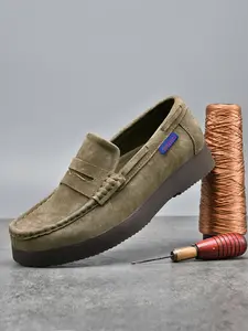 Men's Genuine Leather Pigskin Slip-On Loafers, Handmade Casual Business Walking Shoes, Classic Vintage Fashion, Soft Rubber Sole All-Season Footwear, Elegant moccasins Men's Shoes