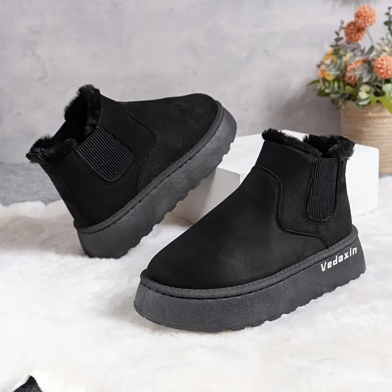 Women's Winter Short Boots for Women Warm Lined Boots Comfortable Suede Lace Up Booties Cute Flat Snow Slipper House Outdoor Indoor Boot Shoes Springfresh