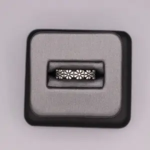 Sterling Silver Plain Ring - Flower Band Design