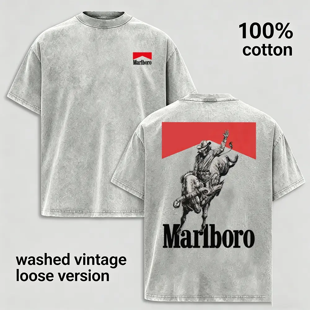 Vintage 90s Rodeo Culture Aesthetic Tee Men Washed Grey T-Shirt Heavyweight Cotton Retro Western Cowboy Skeleton Graphic Shirt Loose Fit Oversized Streetwear Hip Hop Casual Short Sleeve Top Summer Graphic Tee Apparel