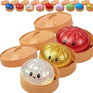 Smiling Face Big Dumpling Squishy Soft TPR Stress Relief Fidget Cute Emoji Squeeze Toy Safe Durable Material Ultra Soft Material for Sensory Fun Valentine & Easter Gift for Kids
