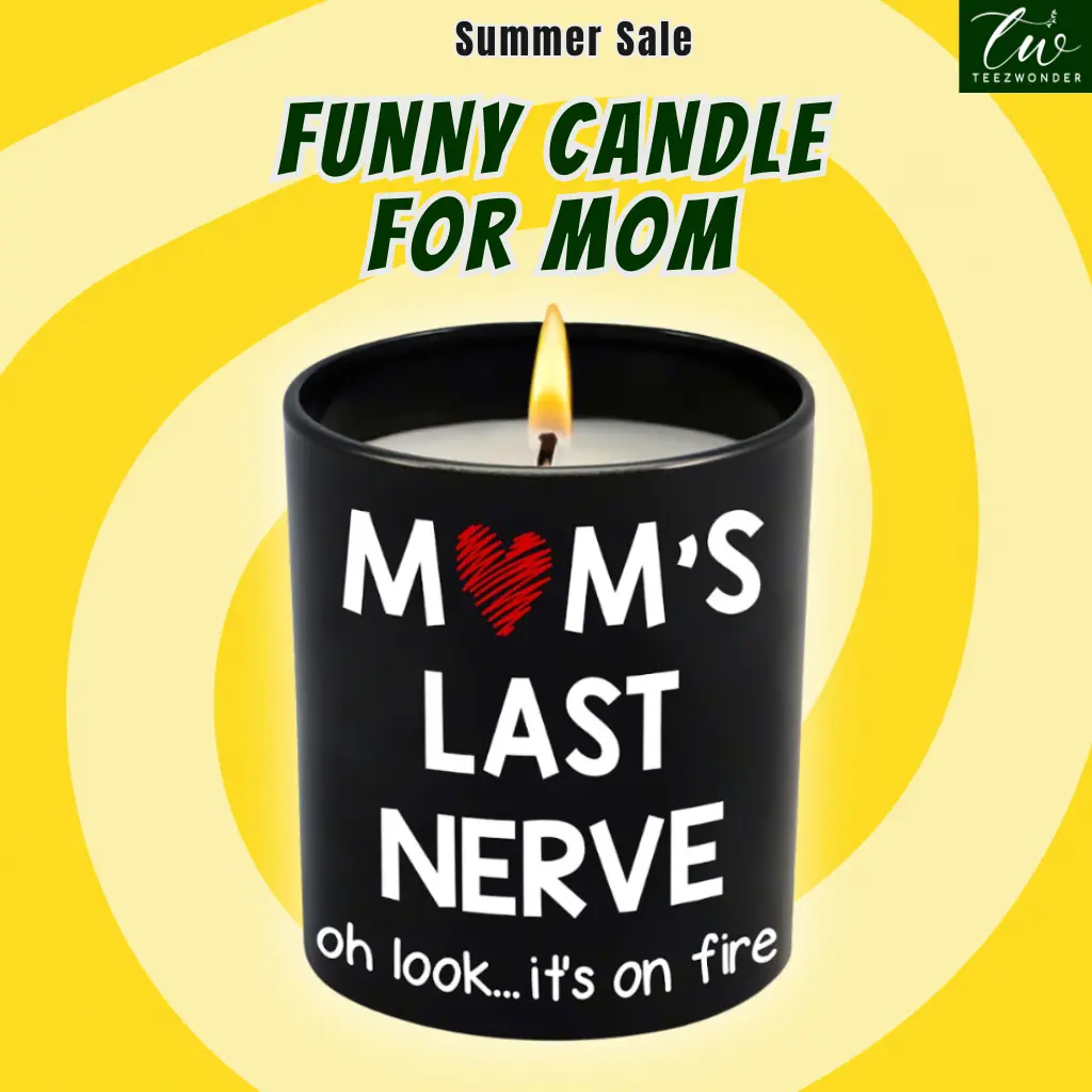 "Mom’s Last Nerve" Candle, Funny Birthday Gift for Mom, Stepmom, Bonus Mom, New Mom, Father's Day Gift, Gift For Dad, Step Dad| 10oz Vanilla Lavender Scented Tin Candle, Unique Home Decoration & Relaxing Fragrance