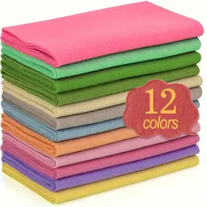 12 Rolls Of 8-Inch X 35 Inch 1mm Thick Soft Felt Fabric, 12 Color Felt Bag, DIY Hand Sewn Patchwork Non-Woven Sheet