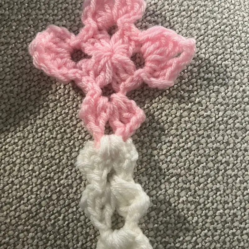 Pink Crochet Cross - Elegant Design with Soft Fabric, Ideal for Crafting and Home Decor