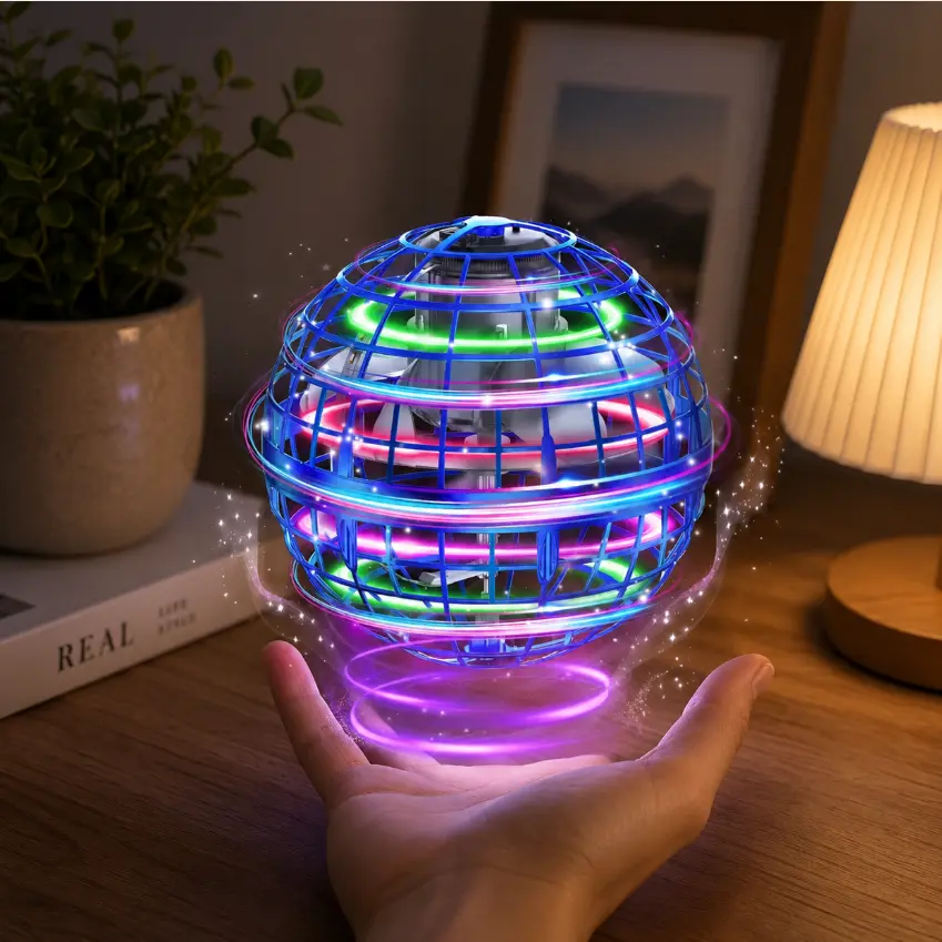 Flying Spinner Ball Rechargeable Hover Ball Boomerang Flying Ball Magic Flying Orb RGB LED Hand Controlled Fidget Toy Indoor Outdoor Interactive Toy Viral Finds Must Have Kids Teens Adults Family Game Birthday Gift Party Fun