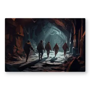 212 MAIN The Catacombs Aluminium Light Artistic Wall Artwork - 20x30 in. Black Metal Print, Conscious Sales C1MP2030FHOBL1, for Room Home Decor