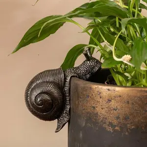 Creative Snail Design Garden Decor, Snail Ornament for Plant Pot, Garden Decor Supplies for Patio, Lawn, Yard and Garden, Garden Accessories