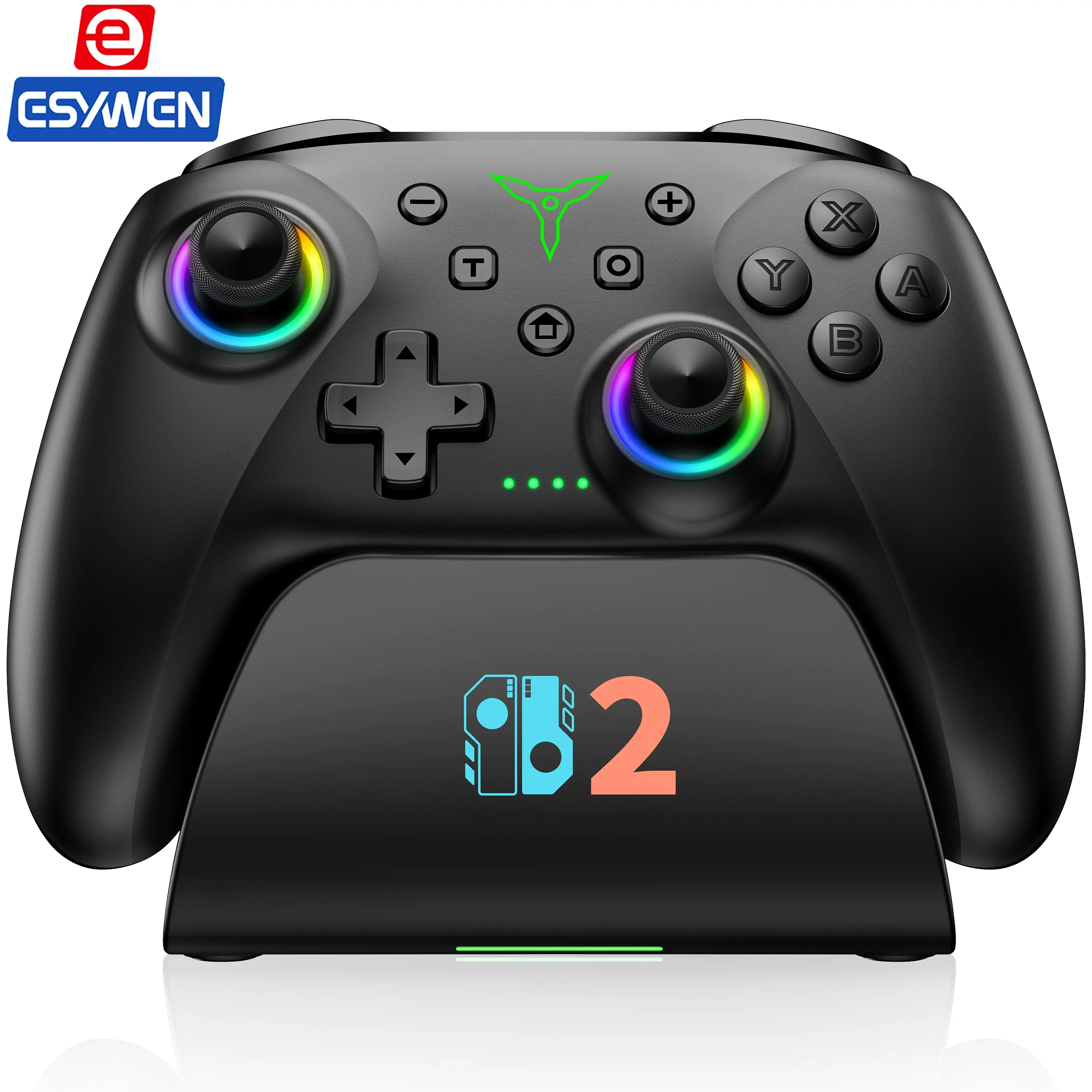 ESYWEN Switch 2 Controller for Nintendo Switch 2/Switch/OLED/Lite Controllers, Wireless Switch Controller with Charging Dock, RGB Switch Pro Controller with Hall Effect, Programmable, Turbo and Vibration, Black,back to school,back to school haul