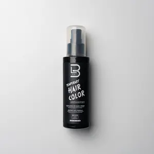 L3VEL3 Temporary Hair & Beard Color - Black 125ml Gentle Haircare Solution for Quick Natural-Looking Results with Brush Included