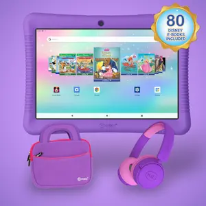 Contixo K102 10” Kids Tablet Bundle | 64GB, Android 10, HD Display | Includes Bluetooth Headphones, Tablet Bag & Stylus | 50 eBooks, 30 Videos, Parental Controls | Educational Tablet in 4 Colors Digital Durable