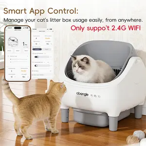 Obangle extra-large smart automatic cleaning litter box features an anti-pinch safety design, making it ideal for multi-cat households or pet owners who prefer a low-maintenance approach.