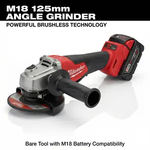 Milwaukee M18 18V Brushless 5" Cordless Angle Grinder with 8,500 RPM High Speed and M14 Spindle Professional Grade Power Tool for 33mm Deep Metal Cutting and Heavy Duty Grinding Grinder Kit charger heavy-duty repair friction ring boot Set