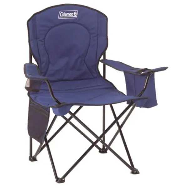 Coleman Quad Cooler Chair - Adult Portable Outdoor Seating Solution with Built-In Cooler, Cooler Pouch, Adjustable Height, Adjustable Arms, Armrest, Padded Back, Extra Large Camping Furniture for Hiking, Campfire/BBQ Party