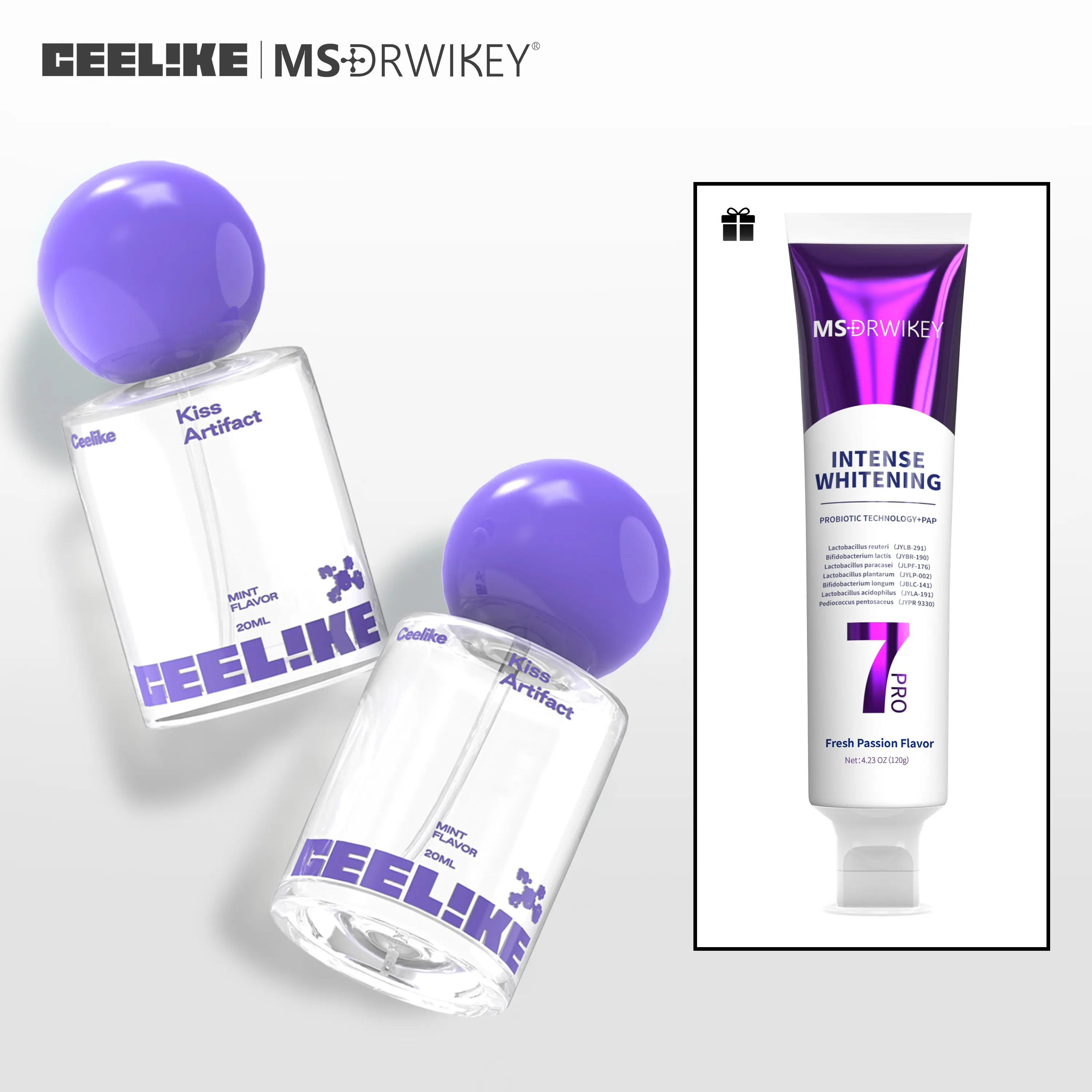 Ceelike Breath Spray & MSDRWIKE 7Pro Toothpaste Set | Fresh Breath & Brighter Smile Oral Care Kit, Mouth Care Kit, Oral Dental Kit