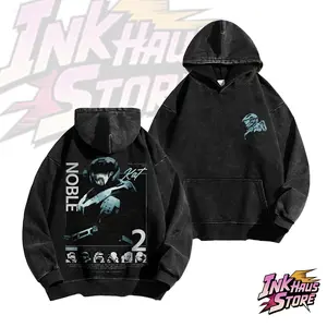 *Noble Team* design from the Halo series of games, specifically Spartan Kat-B320 (Noble 2)-Long Sleeve Cotton Unisex Vintage Hoodie