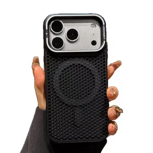 Honeycomb cooling mesh suitable for iPhone 17 promax PRO MAX, skin-feel magnetic tuff phone case, iPhone 16 premium anti-drop
