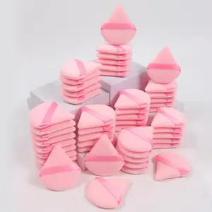 30 PCS Powder Puff Set Soft Velour Triangle Makeup Sponge for Foundation & Loose Powder Pink & Black Ideal for Travel Daily Use Easy to Clean Beauty Tools