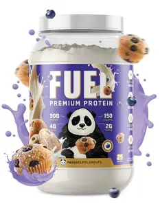 Panda Supps FUEL Premium Protein 30G Multi-Stage Fast & Slow Release with Non-GMO Whey Protein Isolate & Grass-Fed Hydrolyzed Collagen