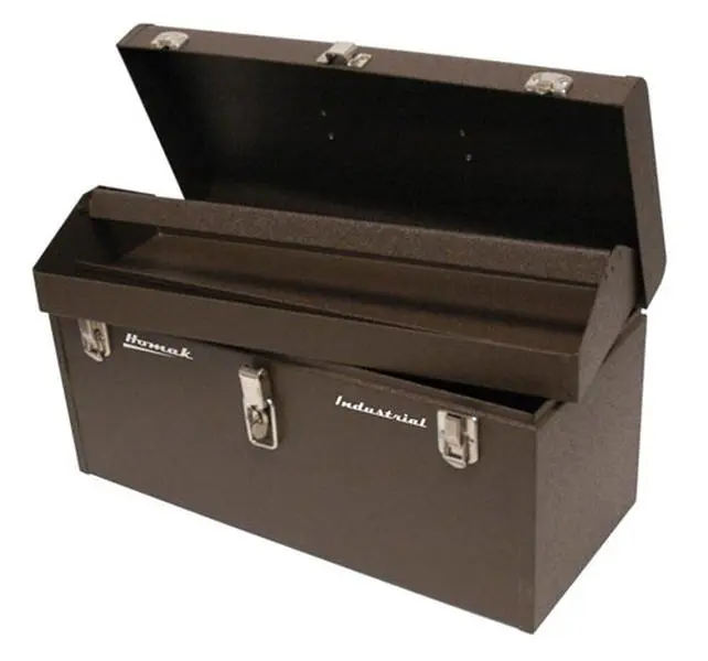 212 MAIN Homak BW00200240 24-In Steel Professional Industrial Portable Tool Box, Heavy-Duty Tool Storage Kit with Flip Lock