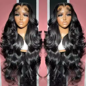 Bling Hair 34 36 Inch 13x6 HD Transparent Lace Frontal Wigs Human Hair 180 Density Brazilian Glueless Body wave 13x4 Lace Front Wigs Pre Plucked For Black Women