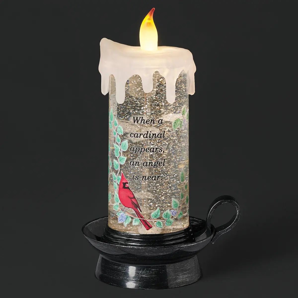 LED Swirl Memorial Cardinal Lantern