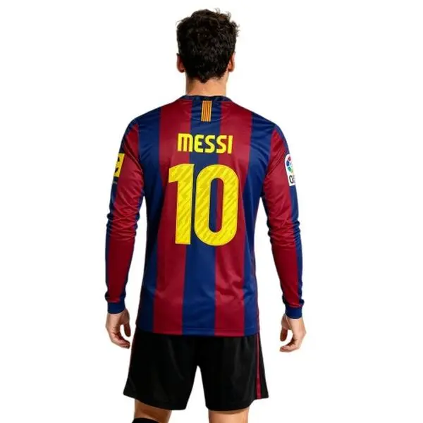 10-11 Home Short Sleeve Soccer Jersey Iniesta Long Sleeve Vintage Barcelona Jersey