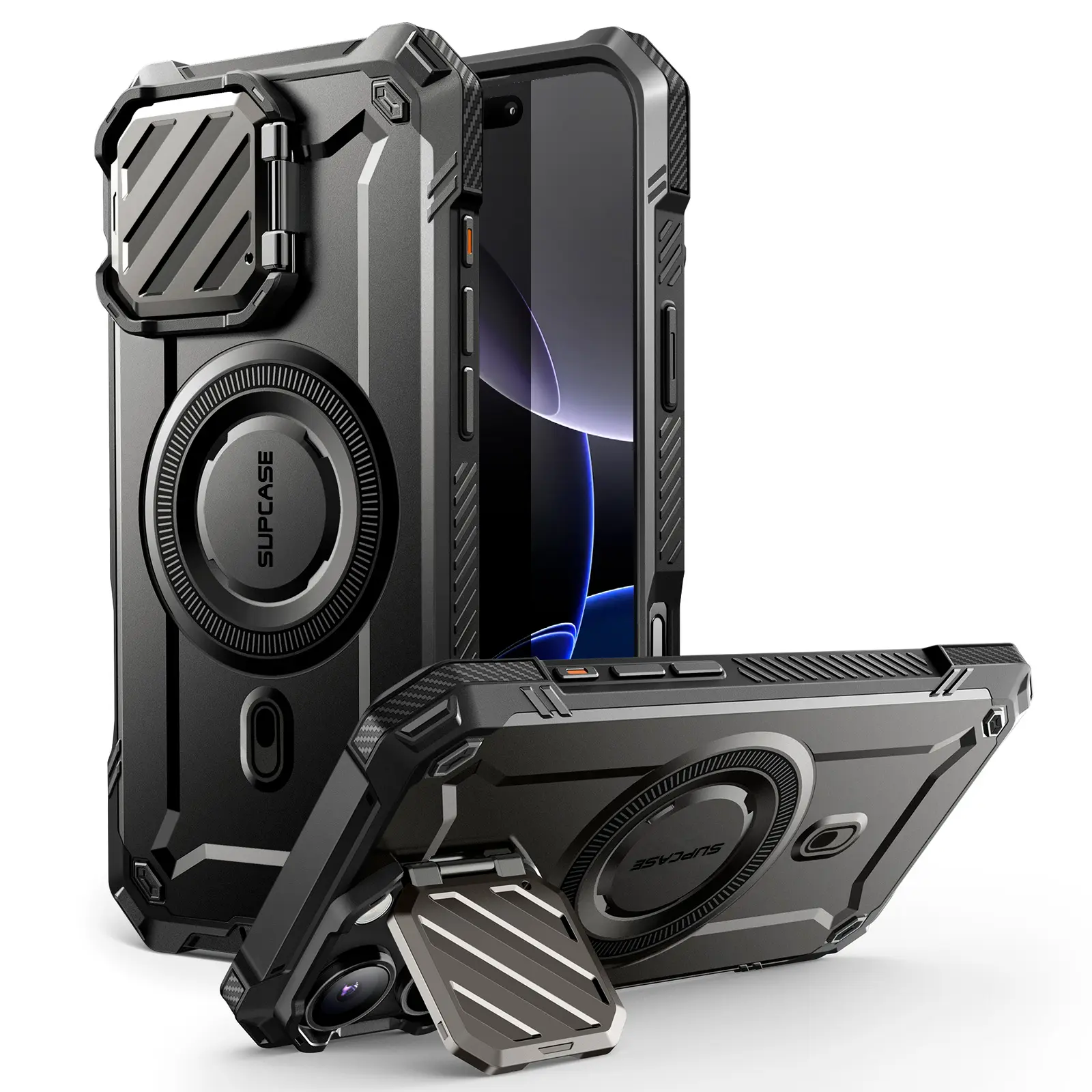 SUPCASE iPhone Cases for iPhone 16 Pro / 16 Pro Max / 16e (UBMag XT)with Camera Cover, [Compatible with MagSafe] Heavy Duty Rugged Case with Built-in Kickstand Protector Case Cellphone Casing,summerwins