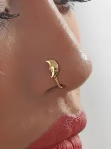 Women's U-Shaped Nose Clip, Copper Material Moon Shape Design, Suitable for Daily Wear Party Vacation, All-Season Jewelry