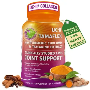 Joint Support Supplement with Clinically Studied UC-II & TamaFlex – Undenatured Type II Collagen, Turmeric & Tamarind for Joint Health, Flexibility & Mobility – Natural Cartilage Support – Glucosamine-Free Capsules