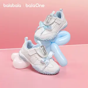 Balabala Girls' Trainer Sneakers - 2026 New Ballet-Heel Modern Child Size Athletic Round-Toe Footwear for Spring, Autumn, Ballet Heel Trainers