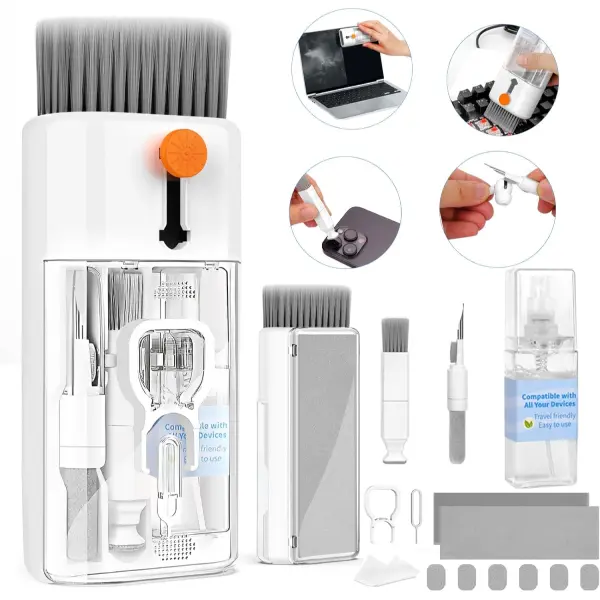 Keyboard Cleaner Laptop Cleaning Kit, 7-in-1 Computer Cleaning Brush for Keyboard, Laptop, PC, MacBook, Screen Cleaner, AirPods Cleaning Kit, Electronic Cleaning Tool for iPhone, Gaming Keyboard & Electronics Accessories