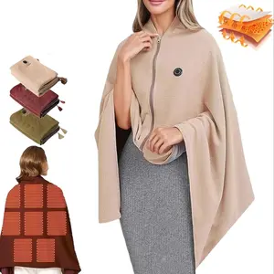 USB Heated Shawl Blanket, Three-Temperature Control, Waffle Fabric, Home Office Travel Picnic, Christmas Gift, Wearable Heated Blanket