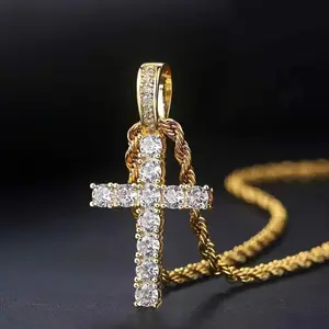 Cross Necklace, 2025 Fashion Stainless Steel Unisex Necklace, Suitable for Daily Wear or Party, Hip-Hop Fashion Accessories, Men's Accessories