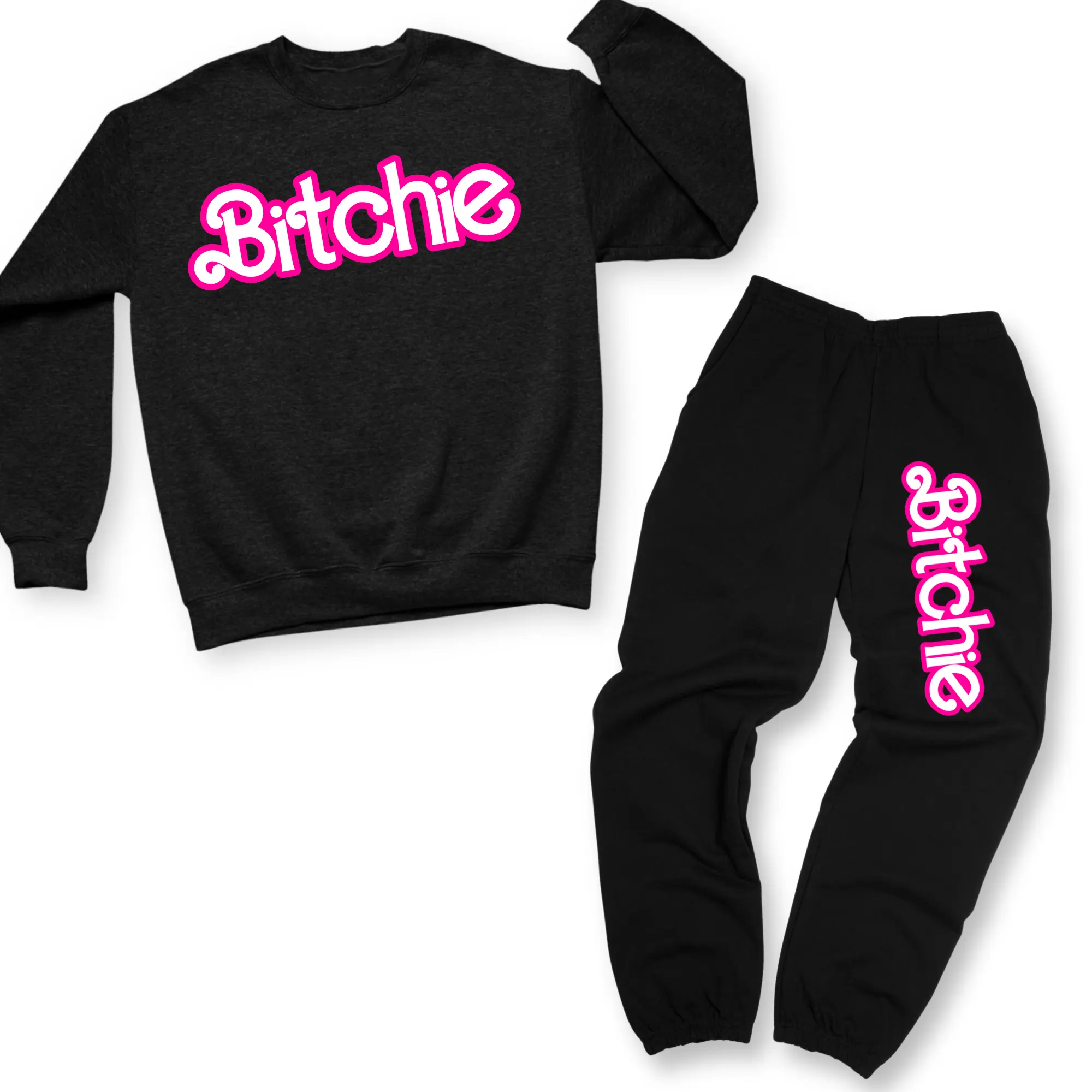 Bitchie Matching Sweatshirt and Sweatpants Set for Women