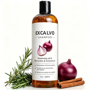 Excalvo Shampoo - Excalvo Shampoo for Men with Rosemary Oil & Red Onion & Cinnamon Extract, Less Hair Loss, More Density, Stronger Roots, 7oz/200ml
