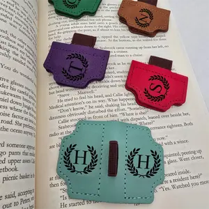Personalized Leather Magnetic Bookmark with Initials Custom Gift for Book Lovers Unique Strong Hold for Softcover Books Ideal for Birthday or Holiday