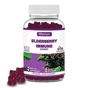 Himiyer Elderberry Gummies, Sea Moss, Sea Moss supports immune function and overall health Gummies, Black Sambucus Elderberry, With Zinc And Vitamin C, D3, Chewable Elderberry Supplements, Multivitamin Milk Natural Healthcare Dietary Fitness Edible