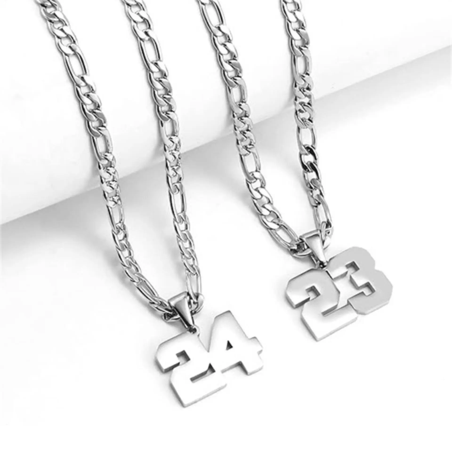 2025 new "Men's Titanium Sport Number Necklace: Baseball, Basketball, and Football Inspired KT Jewellery