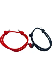 Magnetic Heart Charm Couple Bracelet, Fashionable Adjustable Matching Bracelet for Women & Men, Trendy All-match & Exquisite Bracelet Design Jewelry for Birthday Gift, Bracelet For Couples, Adjustable Slider Bracelets