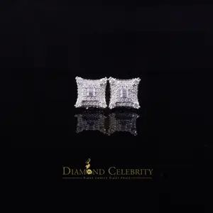 Diamond Celebrity's Men's/Womens 925 Silver White 1.25ct VVS 'D' Moissanite Kite Stud Earrings