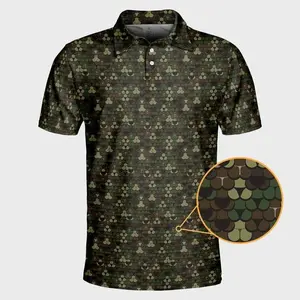 Camo Golf Polo Shirt – Funny Performance Polo for Men – Moisture-Wicking Tactical Outdoor Button-Up