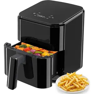 3QT Air Fryer Small - Compact Digital Air Fryer with PP Touch Panel, 400℉ Max Temp, 800W Rapid 360° Airflow - Nonstick Dishwasher Safe Basket for Personal Use, Roast, Bake, Broil, Reheat - Overheat Protection