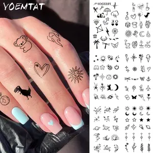 Waterproof Temporary Tattoo Sticker, Minimalist Tattoo, 1pc Cute Cartoon Pattern Temporary Decals, Body Art Decorations for Daily Use, Body Fake Tattoos, Arm Temporary Tattoos