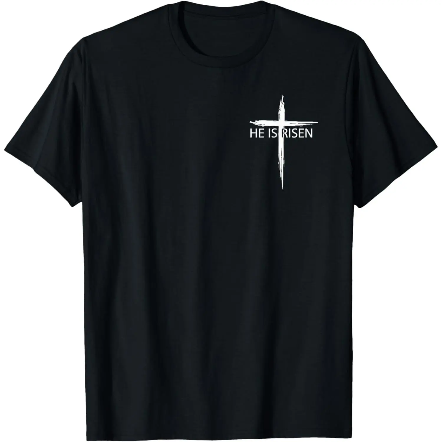 He is Risen Pocket Christian Easter Jesus Religious Cross T-Shirt