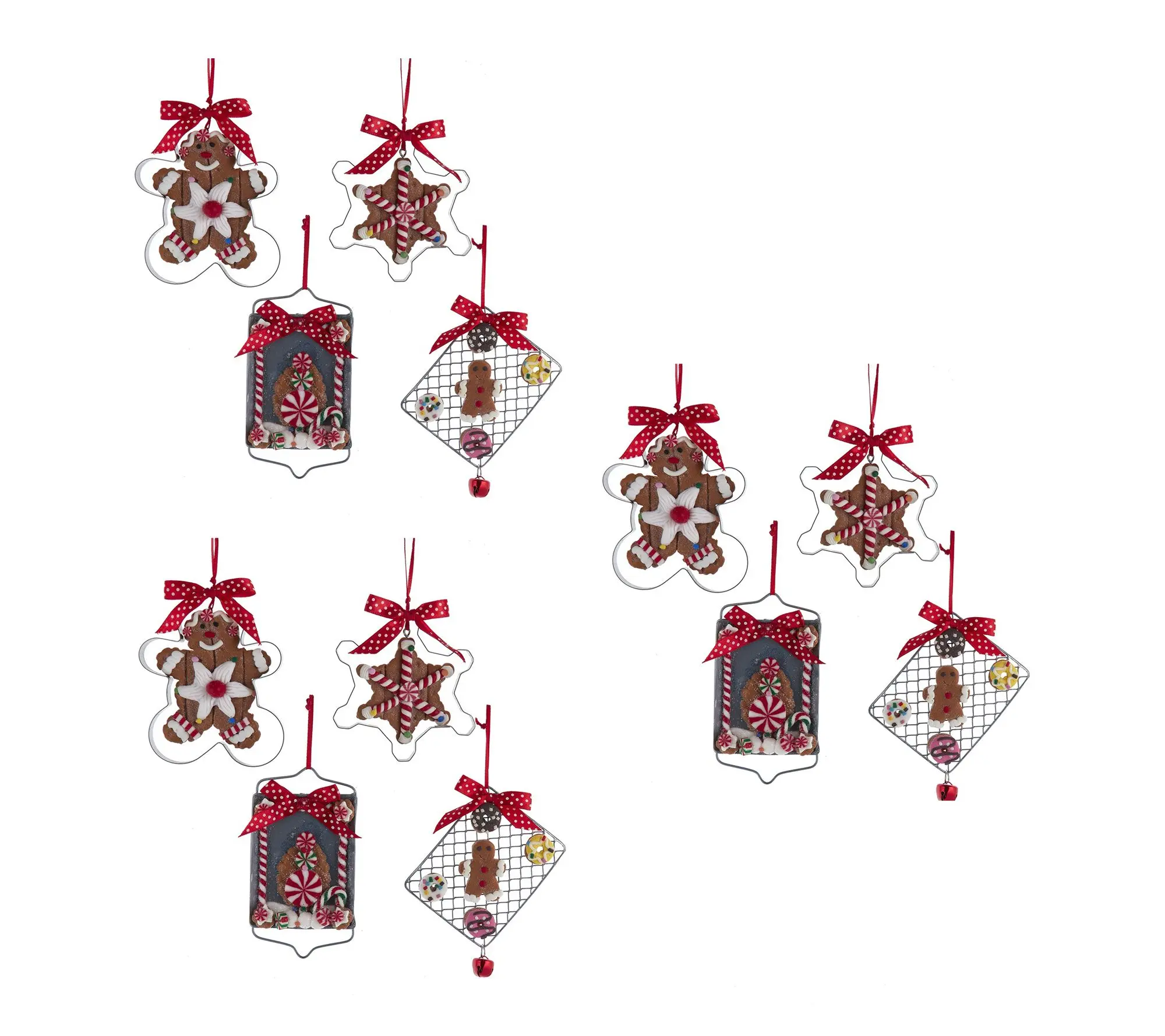 RC Home Decor-Set of 12 Gingerbread Tray & Cookie Ornaments