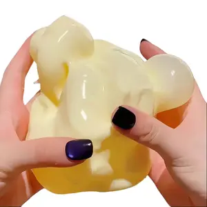 Portable 7cm Cheese Shaped Fidget Toy Flexible Flour Inner Stress Calming Squishy