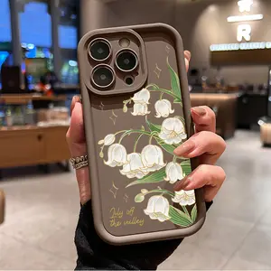 Valley Lily Pattern TPU Phone Case for iPhone 16 15 14 Pro Max 13 12 11 XR XS Plus Shockproof Full Camera Protection Durable slim Silicone Cover Cellphone Protective Smartphone Casing