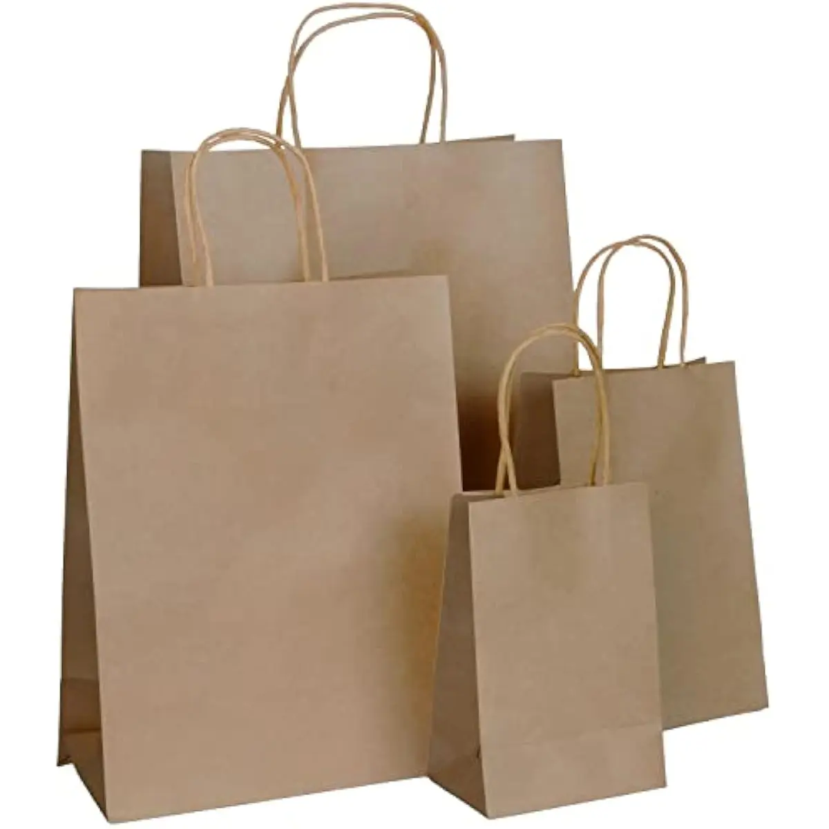 JOYIN 100 pcs Kraft Paper Bags Kraft Paper Brown Gift Bags with Handles Assorted Sizes for Xmas Party Favor, Shopping, Goody